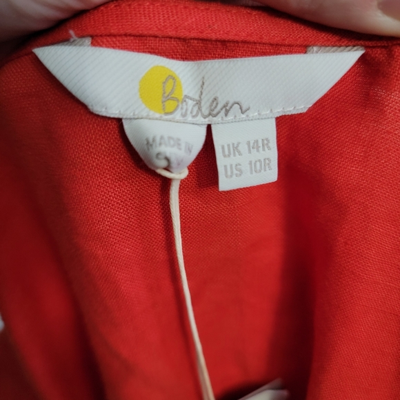 Boden Alberta Linen Dress, Red, Size US 10 - Picture 8 of 8
